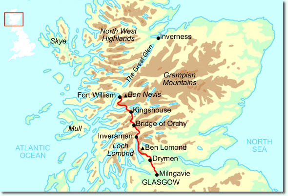 Overview map of West Highland Way